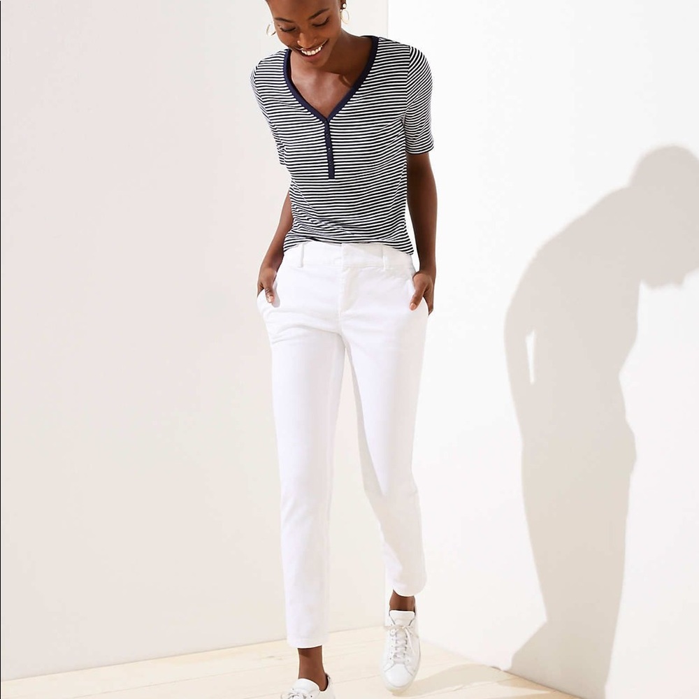 LOFT petite roll cuff girlfriend chinos size 0P